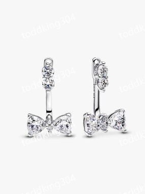Sparkling Bow Drop Earrings